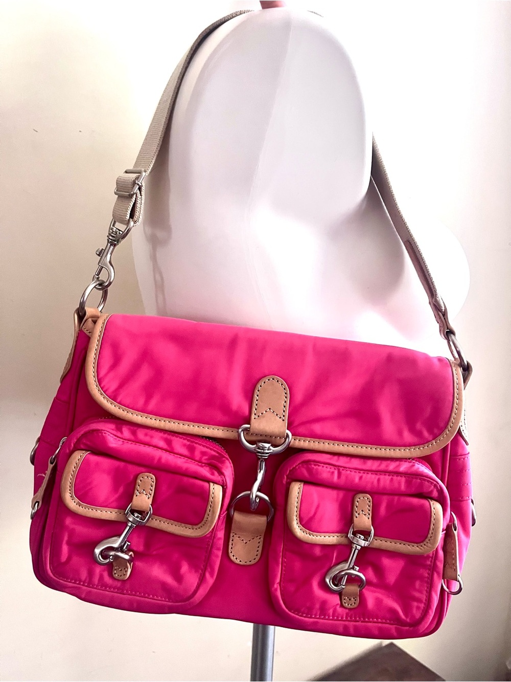 J. CREW VINTAGE Y2K Hot Pink Cargo Hobo